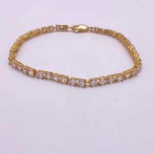 Cubic Zirconia Tennis Bracelet; GbD; 7.5 Inch Length